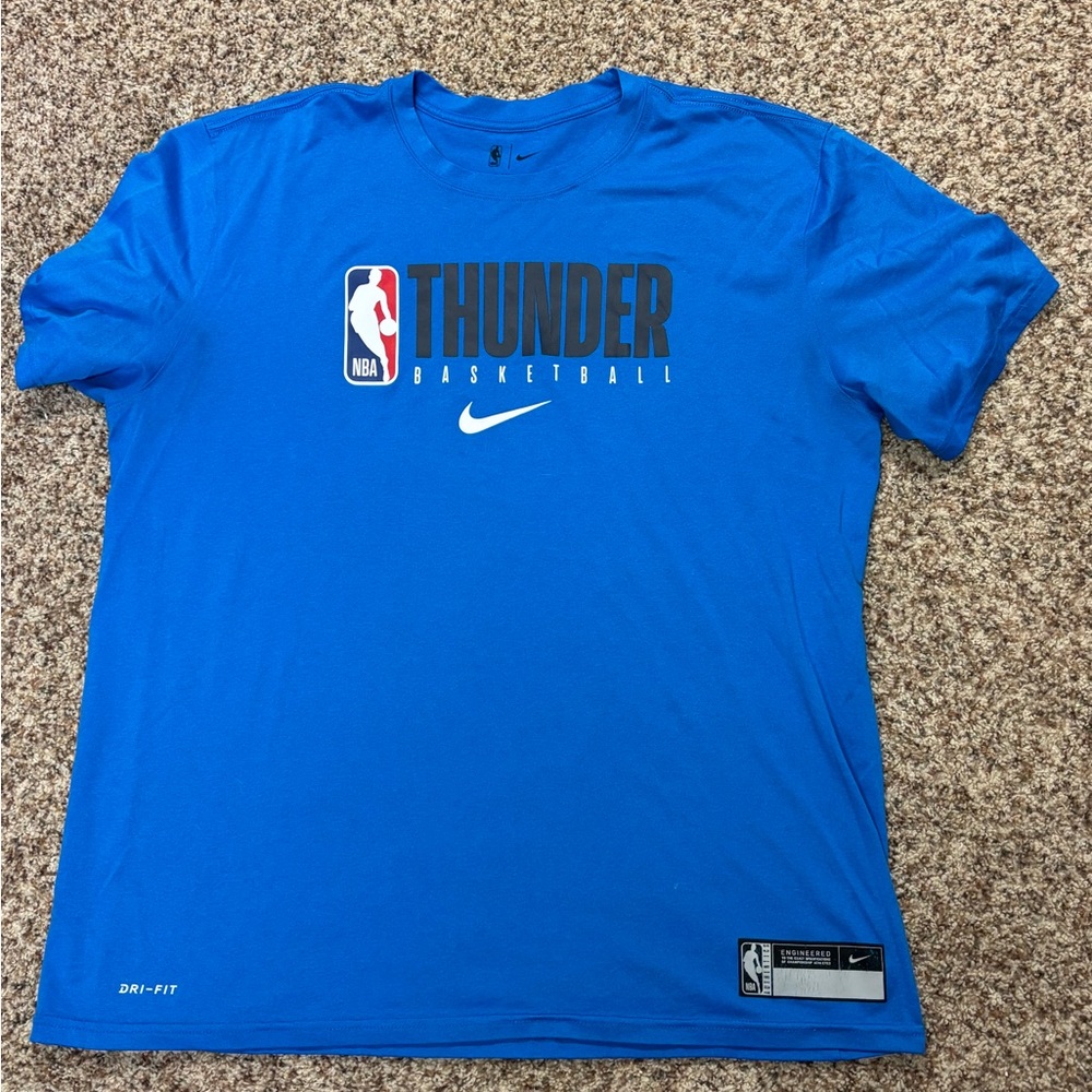 Nike Dri-FIT Tee - Royal Blue with Black Print